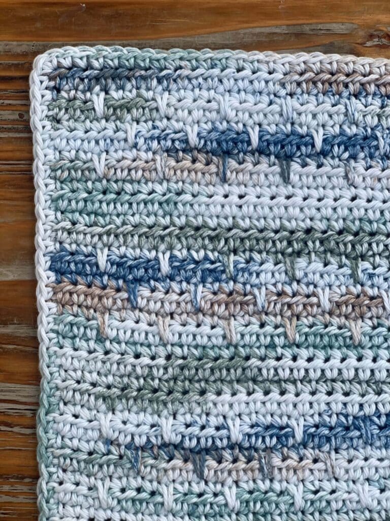 detail photo of multi-color spike single crochet placemat