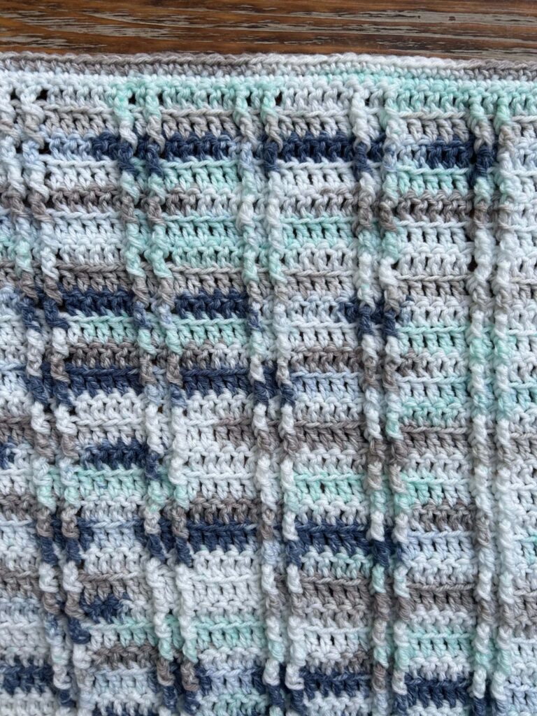 close up view of textured baby blanket, Twin Ridges Baby Blanket 