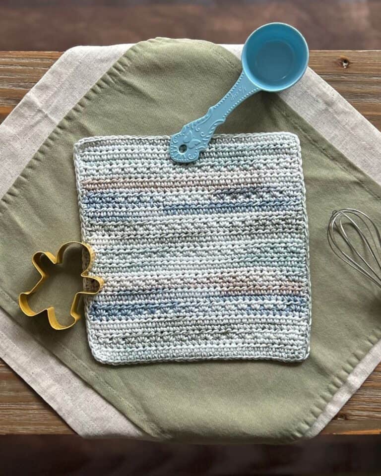 cotton dishcloth with kitchen items