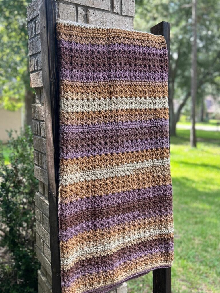 Mountainside Blooms Throw Blanket on blanket ladder