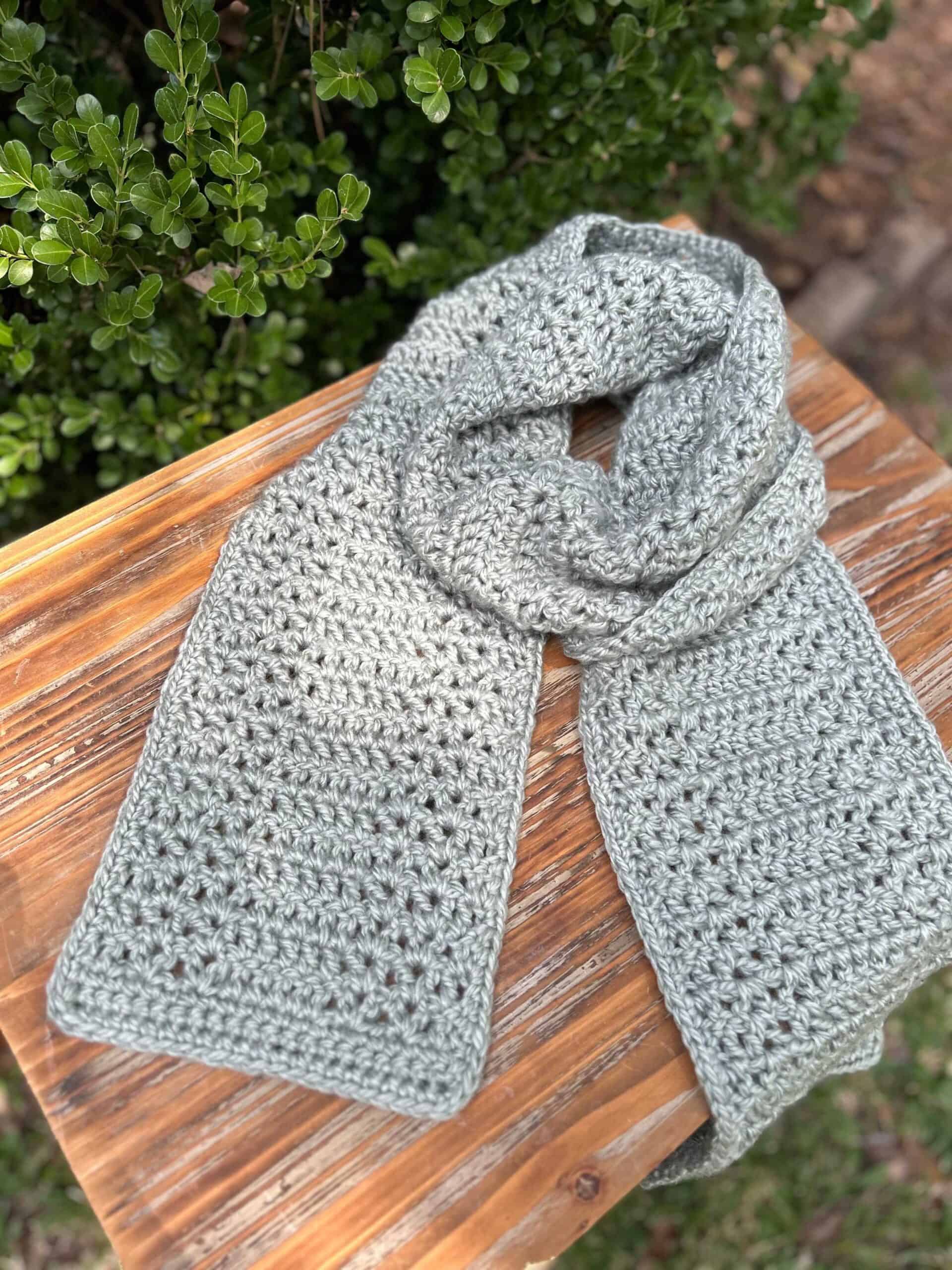 chunky crochet scarf, v-stitch crochet scarf