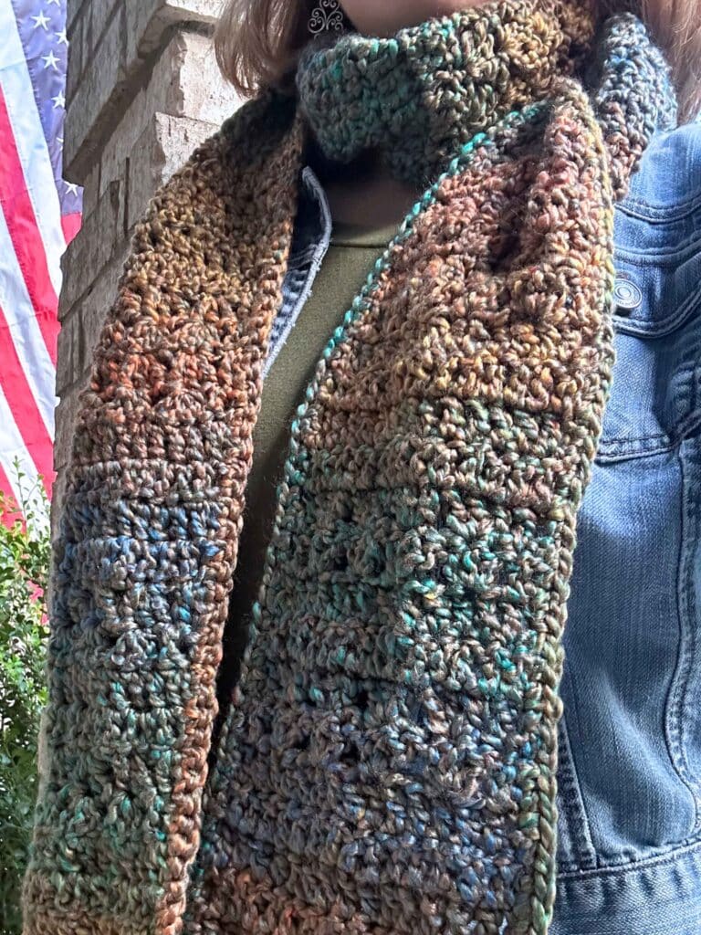 person wearing Fall scarf