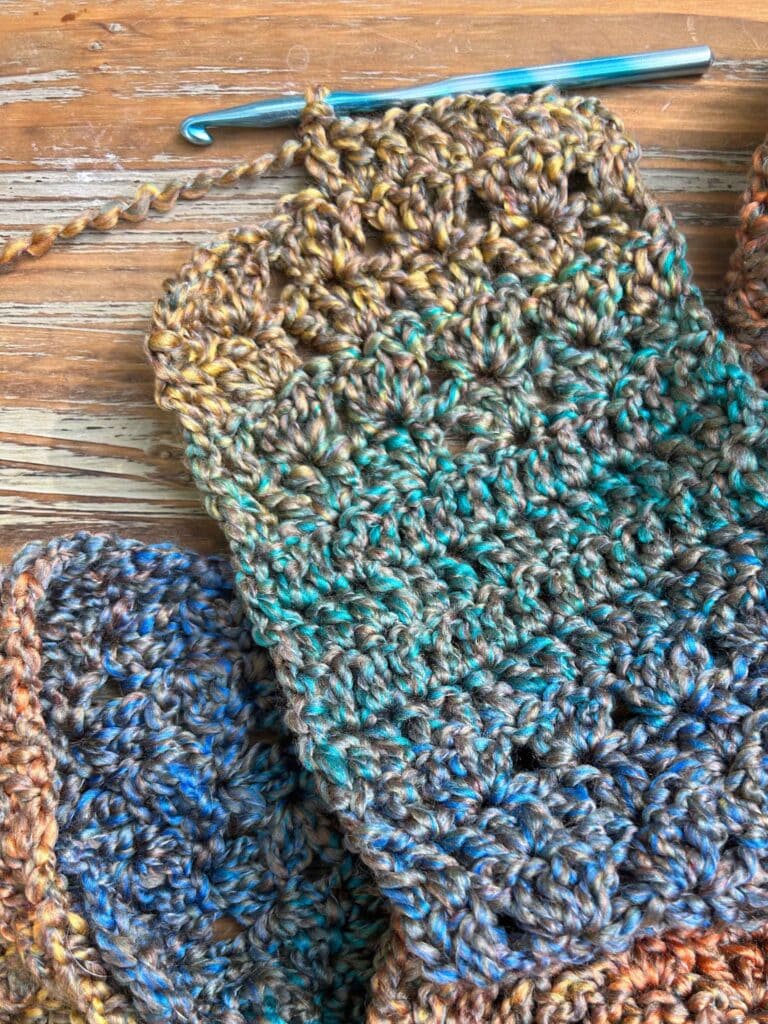 crochet project with chunky yarn