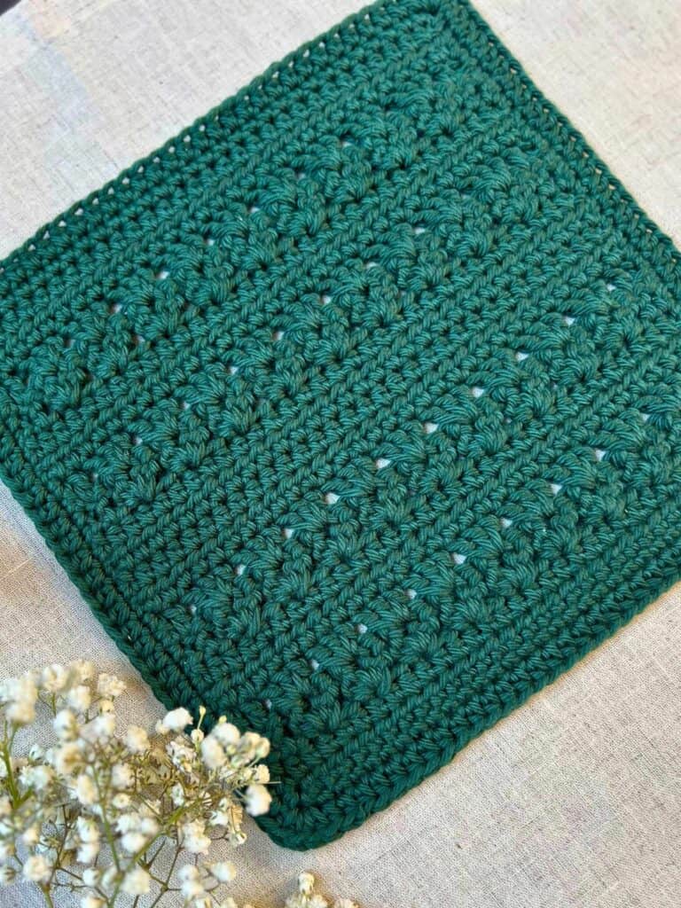 textured cotton crochet dishcloth