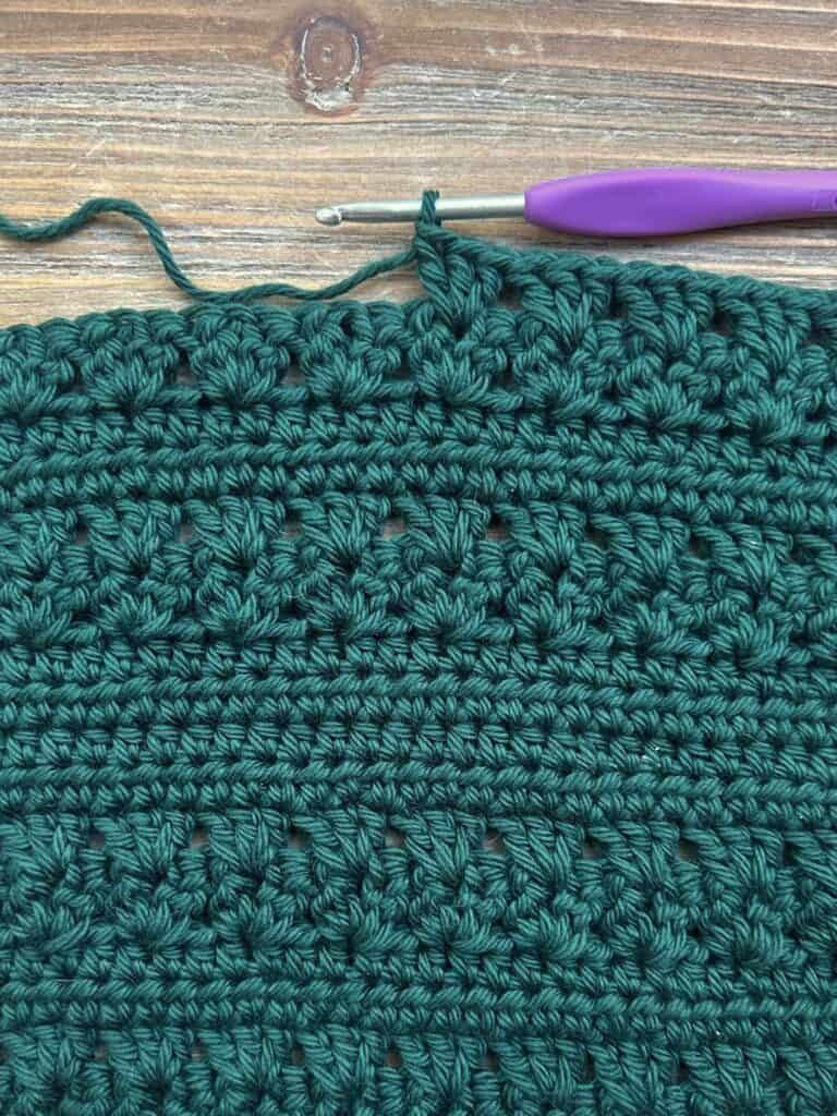 cotton crochet project with crochet hook