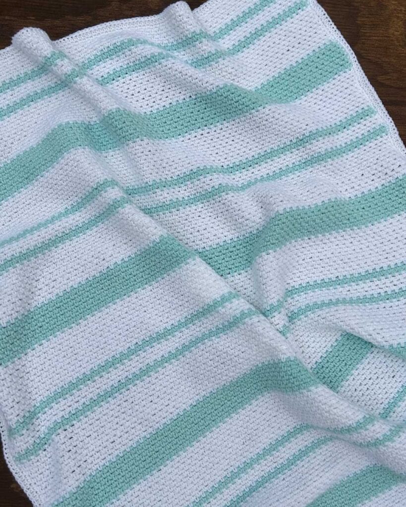 striped crochet baby blanket