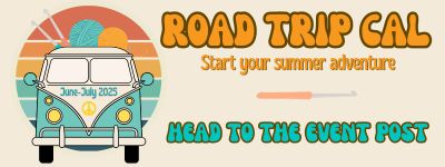 Road Trip CAL Logo, text reads "Road Trip CAL, Start your Summer Adventure, Had to the Event Post"