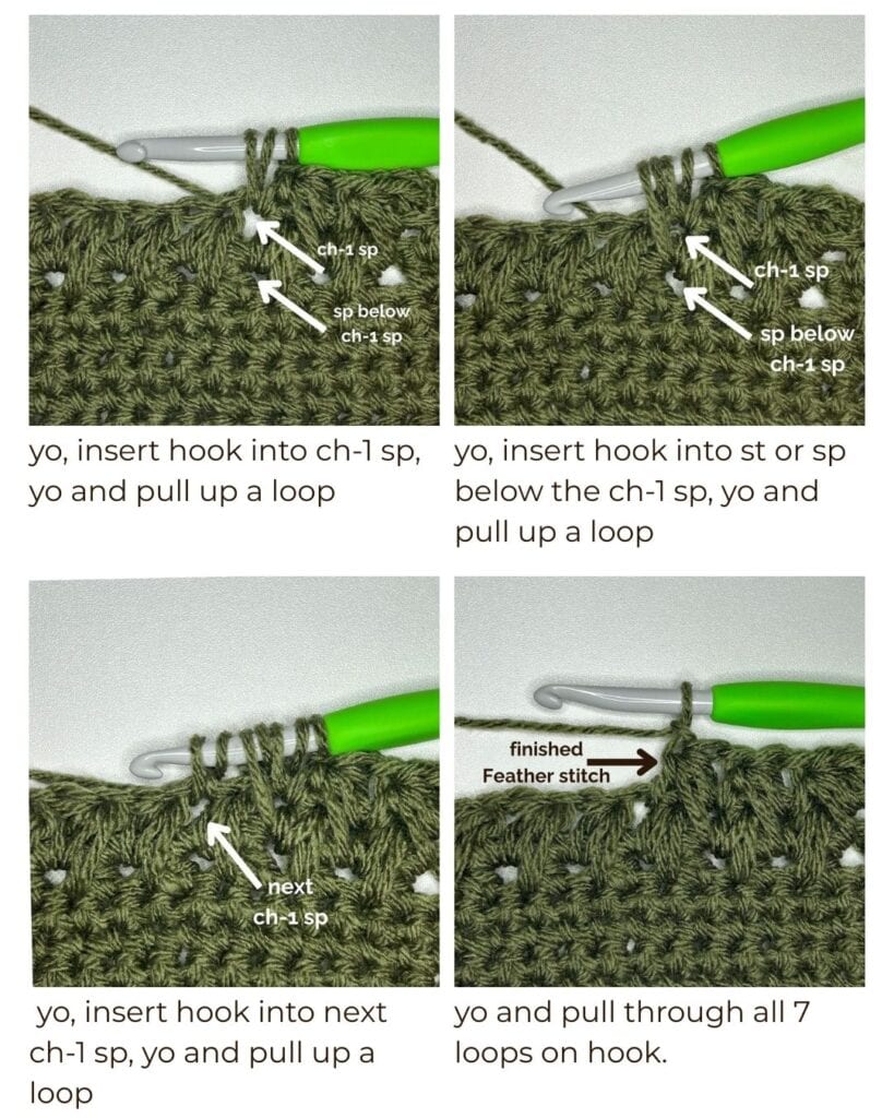 Feather Stitch Tutorial photos to match instructions