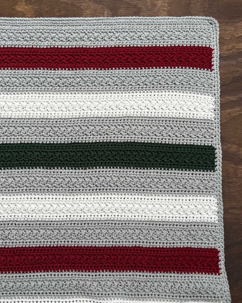 textured crochet Christmas throw blanket