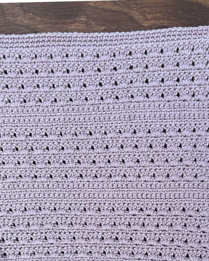 crochet project with shell stitches
