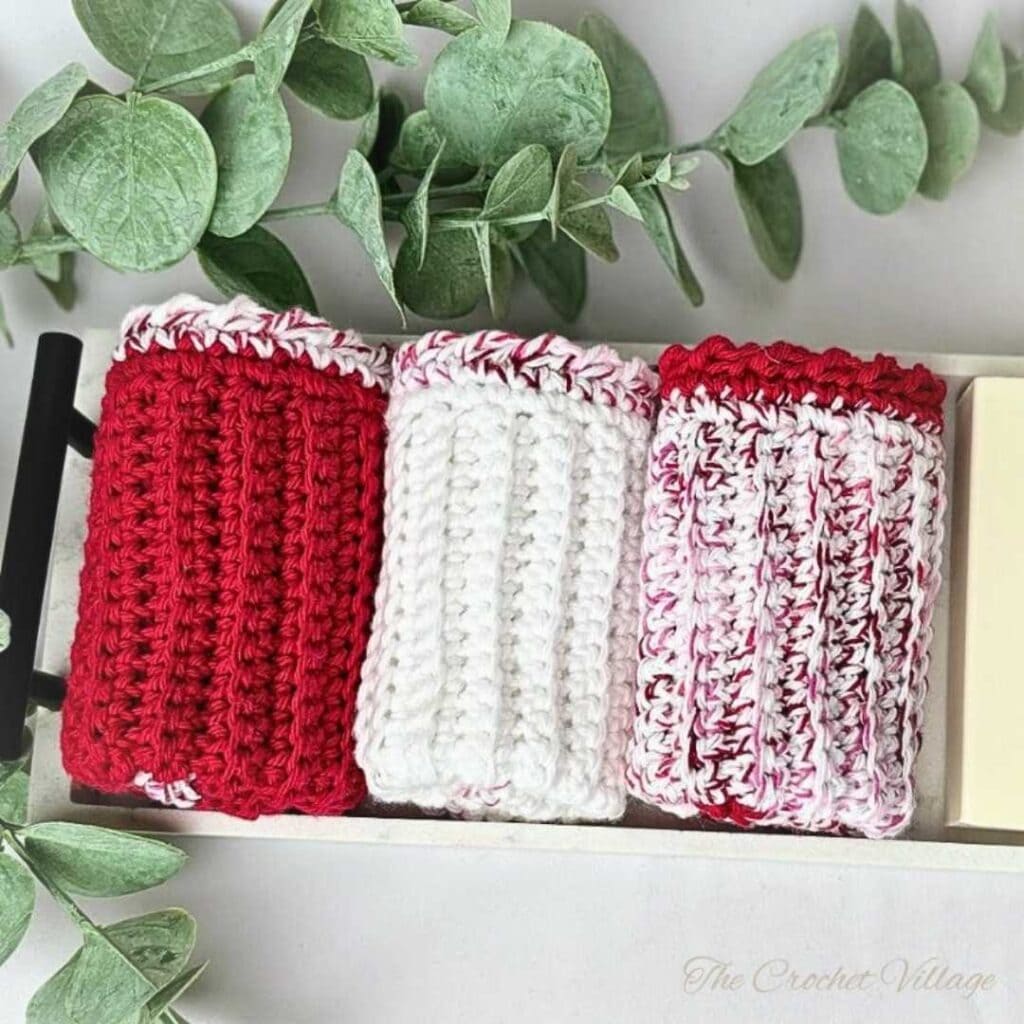 set of easy crochet washcloths