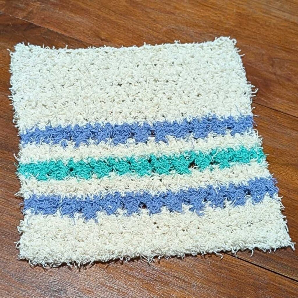 cross double crochet dishcloth