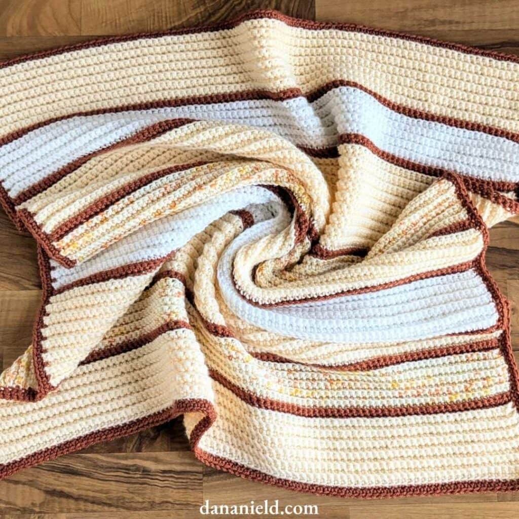 single crochet back loop only baby blanket